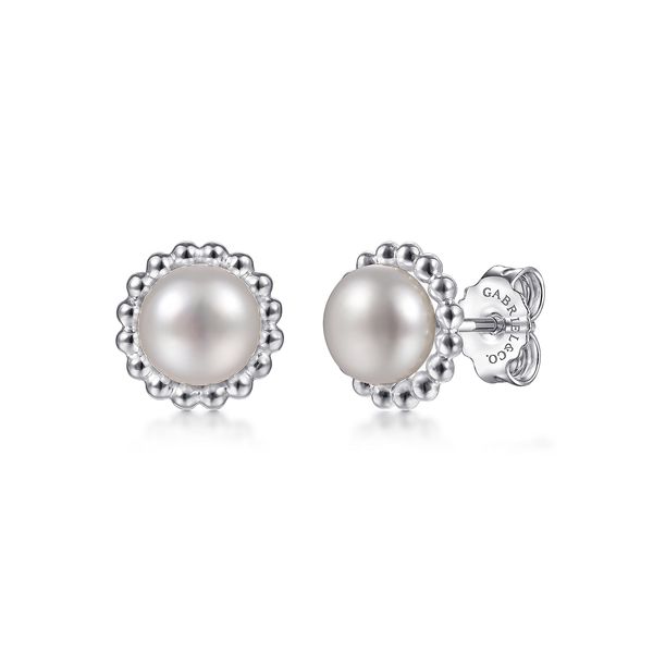 Gabriel & Co. Sterling Silver Pearl Stud Earrings | Bujukan Collection Bradley's Jewelers Jacksonville, NC