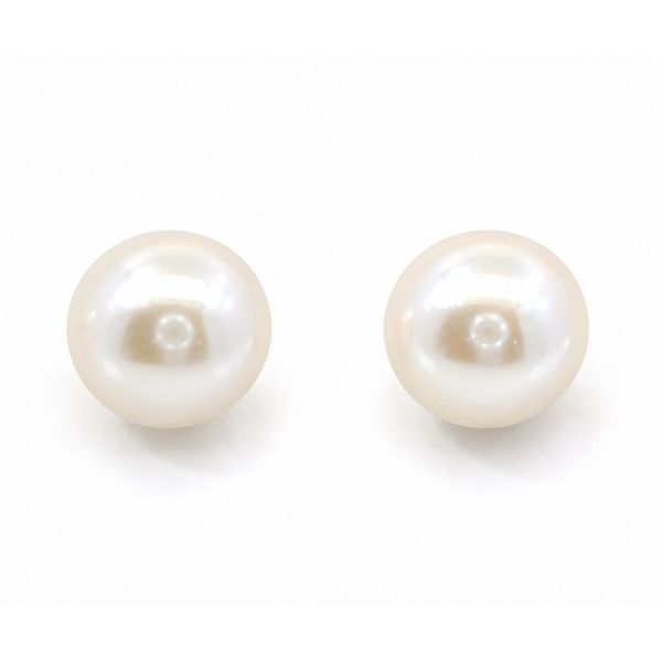 14K White Gold 7mm Akoya Pearl Stud Earrings Bradley's Jewelers Jacksonville, NC