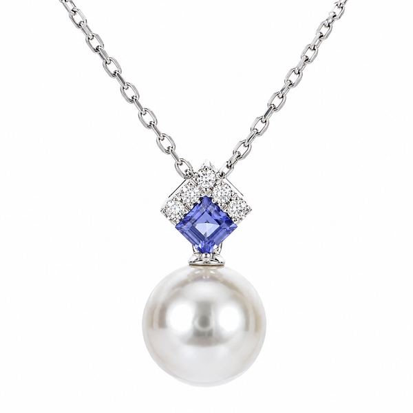 Imperial Freshwater Pearl, Tanzanite & Diamond Necklace 18 Inch Bradley's Jewelers Jacksonville, NC