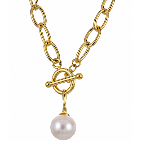 Imperial Sterling Silver Yellow Tone Freshwater Pearl Necklace 18 Inch Toggle Bradley's Jewelers Jacksonville, NC