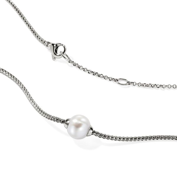 John Hardy Essentials Silver Freshwater Pearl Chain Necklace 16-18