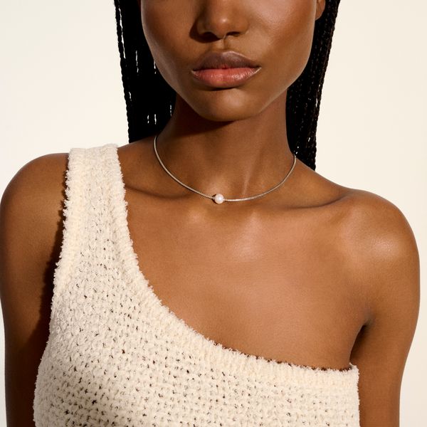 John Hardy Essentials Silver Freshwater Pearl Chain Necklace 16-18