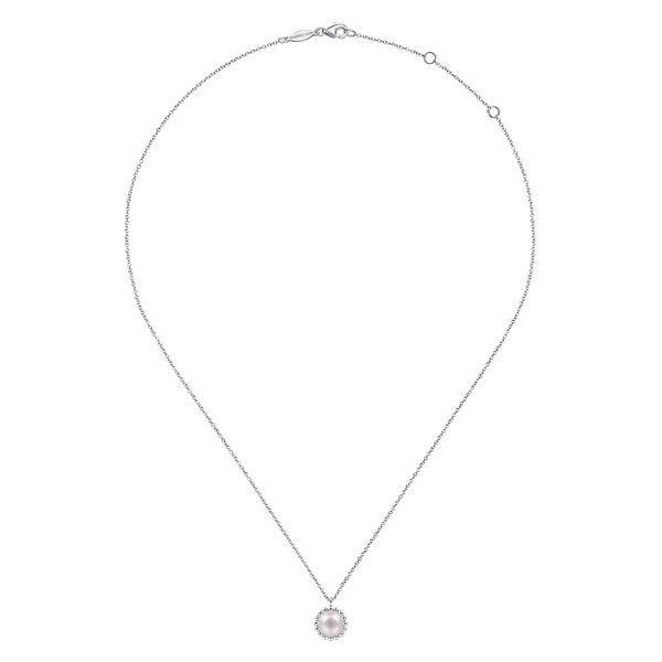 Gabriel & Co. Sterling Silver Freshwater Pearl Pendant Necklace Image 2 Bradley's Jewelers Jacksonville, NC