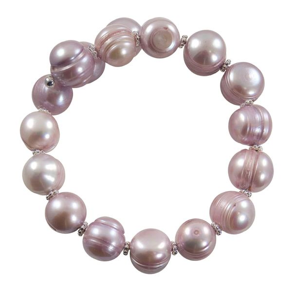 Sterling Silver 11-12mm Lavender Freshwater Pearl Off-the-Cuff Bracelet Bradley's Jewelers Jacksonville, NC