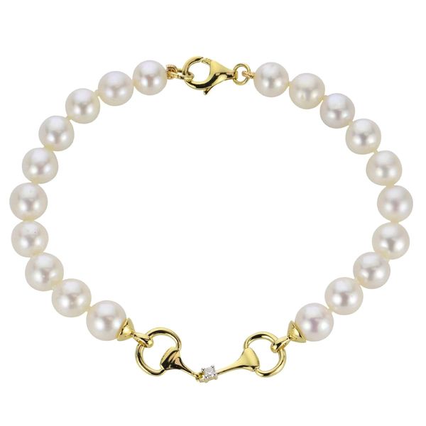 Imperial 7.5-Inch 6–7mm Freshwater Cultured Pearl and .035 CTW Diamond Bracelet Bradley's Jewelers Jacksonville, NC
