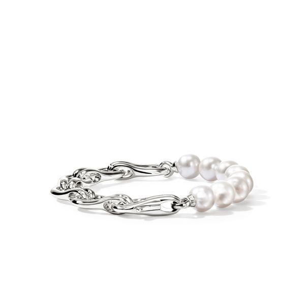 John Hardy Surf Silver Link Pearl Bracelet Size UM Bradley's Jewelers Jacksonville, NC