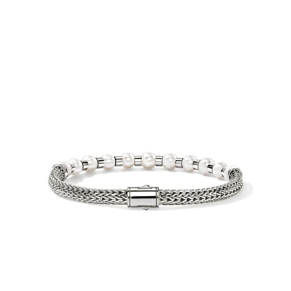 John Hardy Essentials Silver Pearl Chain Bracelet Size UM Image 2 Bradley's Jewelers Jacksonville, NC