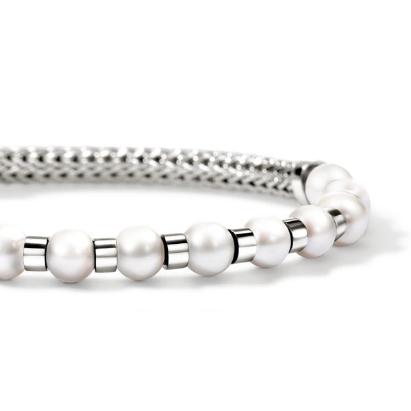 John Hardy Essentials Silver Pearl Chain Bracelet Size UM Image 3 Bradley's Jewelers Jacksonville, NC