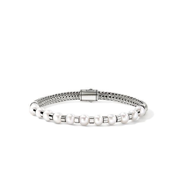 John Hardy Essentials Silver Pearl Chain Bracelet Size UM Bradley's Jewelers Jacksonville, NC
