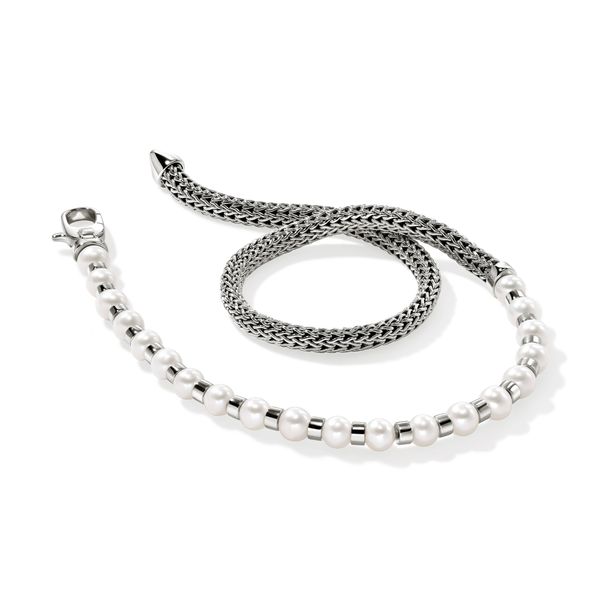 John Hardy Essentials Silver Pearl Double Wrap Bracelet | Freshwater Pearls Image 3 Bradley's Jewelers Jacksonville, NC