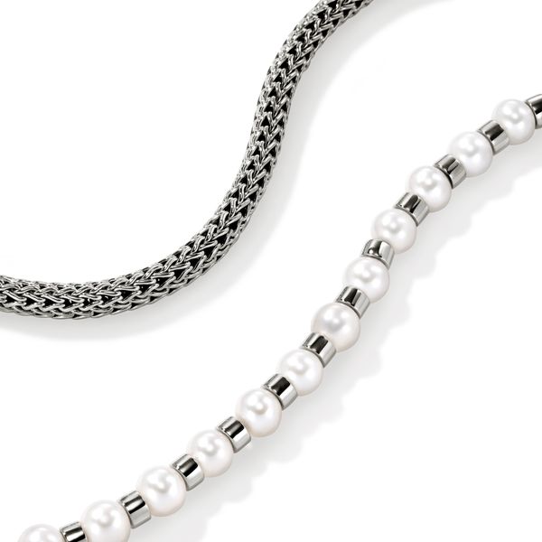 John Hardy Essentials Silver Pearl Double Wrap Bracelet | Freshwater Pearls Image 4 Bradley's Jewelers Jacksonville, NC