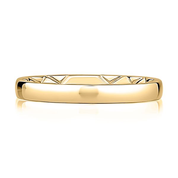 A. Jaffe 14K Yellow Gold 2.5mm Wedding Band | Quilted Interior Comfort Fit Image 3 Bradley's Jewelers Jacksonville, NC