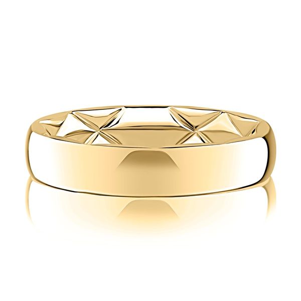 A. Jaffe 14K Yellow Gold 5.5mm Band with quilted interior Image 2 Bradley's Jewelers Jacksonville, NC