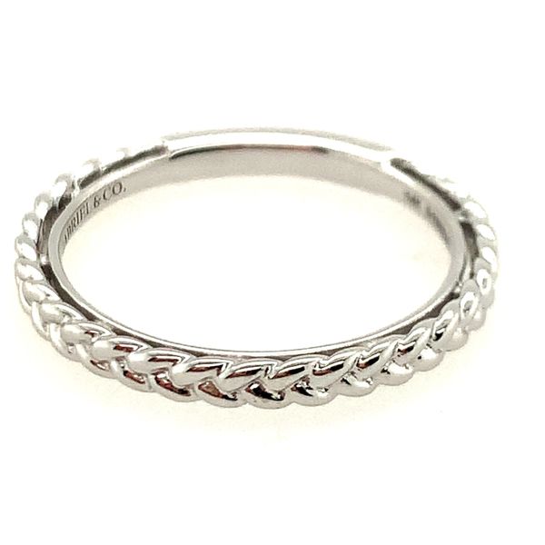 Gabriel & Co 14K White Gold Braided Stackable Fashion Ring Bradley's Jewelers Jacksonville, NC