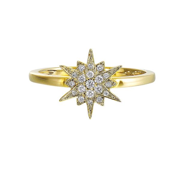 14K Yellow Gold .10 CTW Diamond Geometric Fashion Ring Image 2 Bradley's Jewelers Jacksonville, NC