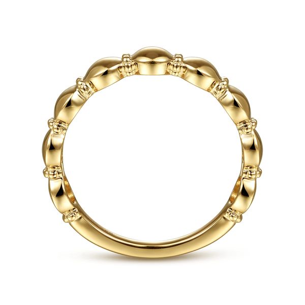 Gabriel & Co 14K Yellow Gold Round Station Stackable Fashion Ring Image 2 Bradley's Jewelers Jacksonville, NC