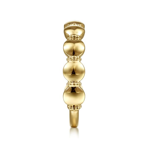 Gabriel & Co 14K Yellow Gold Round Station Stackable Fashion Ring Image 4 Bradley's Jewelers Jacksonville, NC