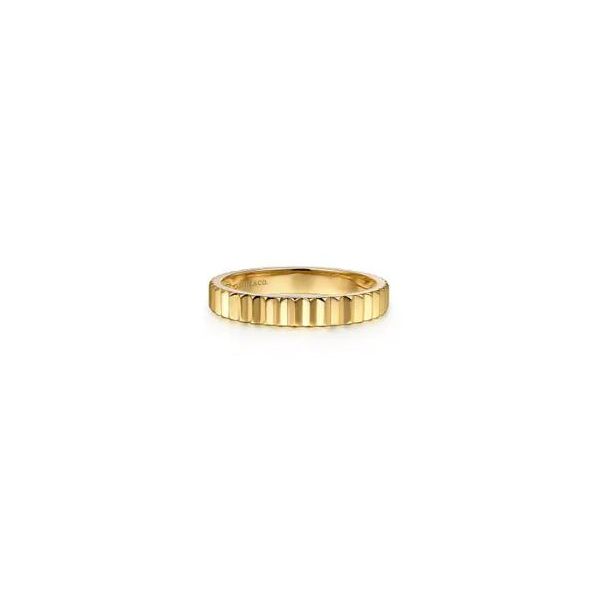 Gabriel & Co 14K Yellow Gold Diamond Cut Ring – Stackables Collection Bradley's Jewelers Jacksonville, NC