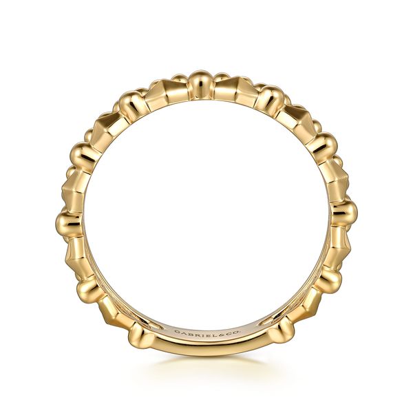 Gabriel & Co 14K Yellow Gold Bujukan Pyramid Easy Stackable Ring – Bujukan Collection Image 2 Bradley's Jewelers Jacksonville, NC