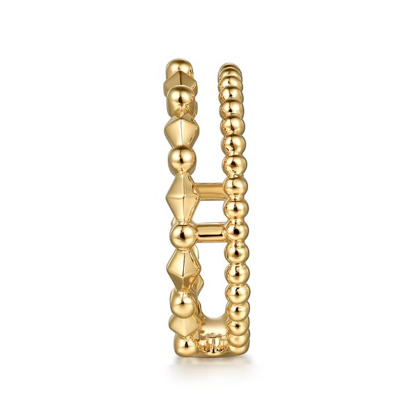 Gabriel & Co 14K Yellow Gold Bujukan Pyramid Easy Stackable Ring – Bujukan Collection Image 4 Bradley's Jewelers Jacksonville, NC