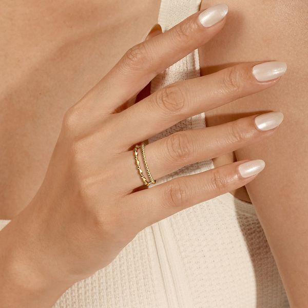 Gabriel & Co 14K Yellow Gold Bujukan Pyramid Easy Stackable Ring – Bujukan Collection Image 5 Bradley's Jewelers Jacksonville, NC