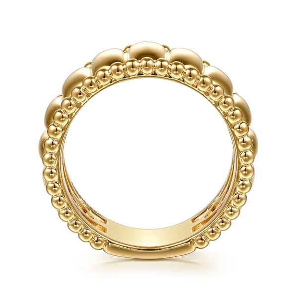 Gabriel & Co 14K Yellow Gold Bujukan Scallop Wide Band Fashion Ring – Bujukan Collection Image 2 Bradley's Jewelers Jacksonville, NC