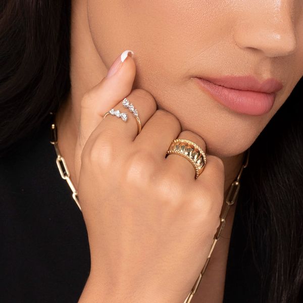 Gabriel & Co 14K Yellow Gold Bujukan Scallop Wide Band Fashion Ring – Bujukan Collection Image 5 Bradley's Jewelers Jacksonville, NC