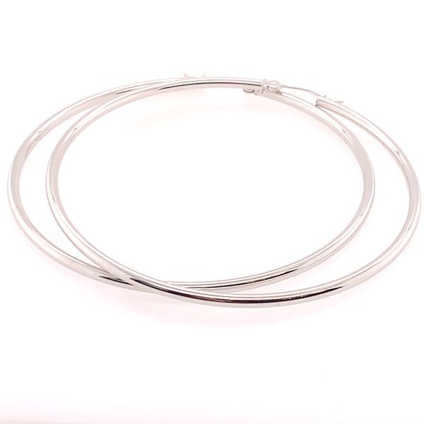14K Yellow Gold Extra Large 2x60mm Hoop Earrings Bradley's Jewelers Jacksonville, NC