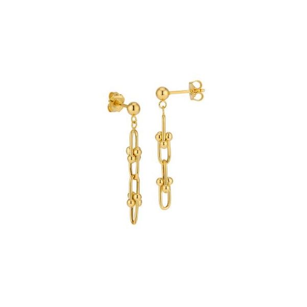 14K Yellow Gold U-Link Earrings Bradley's Jewelers Jacksonville, NC