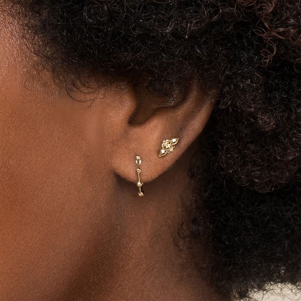 Gabriel & Co 14K Yellow Gold Bujukan Station Huggie Hoop Earrings – Bujukan Collection Image 3 Bradley's Jewelers Jacksonville, NC