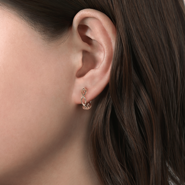 Gabriel & Co 14K Yellow Gold 15mm Twisted Huggie Earrings – Contemporary Collection Image 2 Bradley's Jewelers Jacksonville, NC