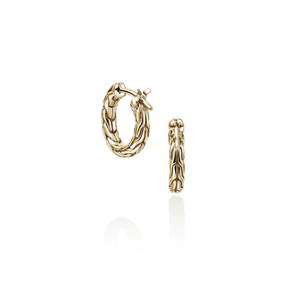 John Hardy Essentials 14K Yellow Gold Hoop Earrings 14mm Bradley's Jewelers Jacksonville, NC