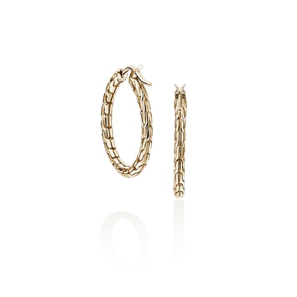 John Hardy Essentials 14K Yellow Gold Hoop Earrings 22mm | Bradley's Jewelers Bradley's Jewelers Jacksonville, NC