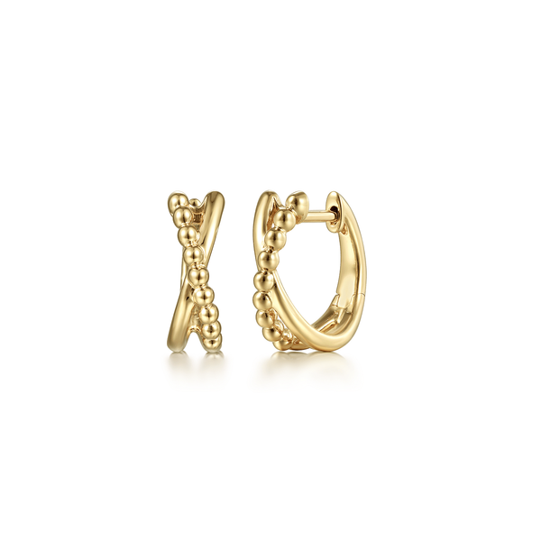 Gabriel & Co 14K Yellow Gold Bujukan Twisted Huggie Earrings – Bujukan Collection Bradley's Jewelers Jacksonville, NC