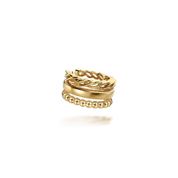 Gabriel & Co 14K Yellow Gold Wide Bujukan Single Earcuff – Bujukan Collection Bradley's Jewelers Jacksonville, NC