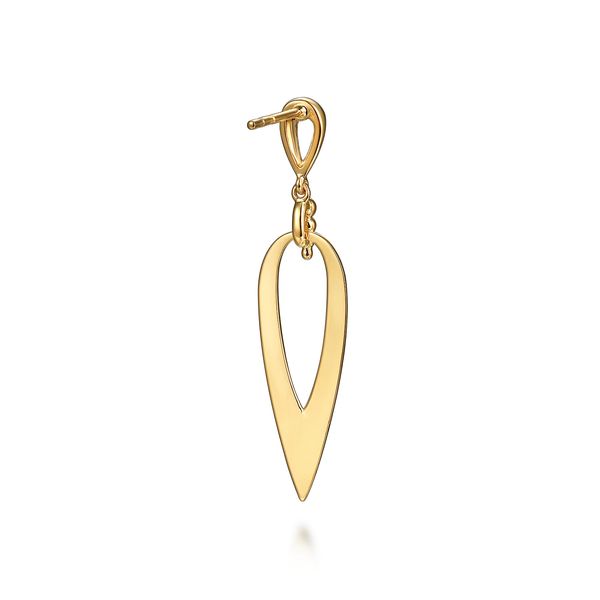Gabriel & Co 14K Yellow Gold Bujukan Stud Drop Earrings – Contemporary Collection Image 2 Bradley's Jewelers Jacksonville, NC