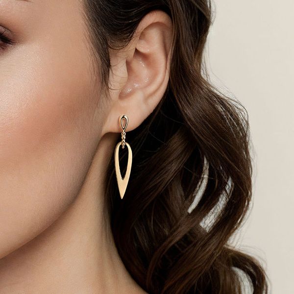 Gabriel & Co 14K Yellow Gold Bujukan Stud Drop Earrings – Contemporary Collection Image 3 Bradley's Jewelers Jacksonville, NC