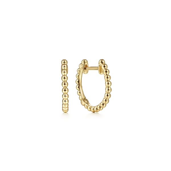 Gabriel & Co 14K Yellow Gold Bujukan Huggie Hoop Earrings Bradley's Jewelers Jacksonville, NC