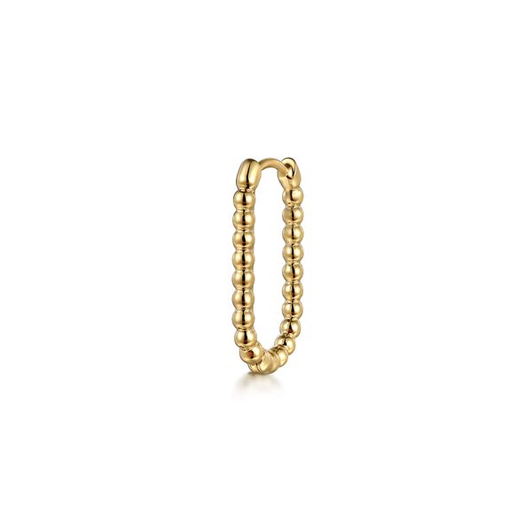 Gabriel & Co Bujukan Elongated Oval Hoop Earrings | 14K Yellow Gold Image 3 Bradley's Jewelers Jacksonville, NC