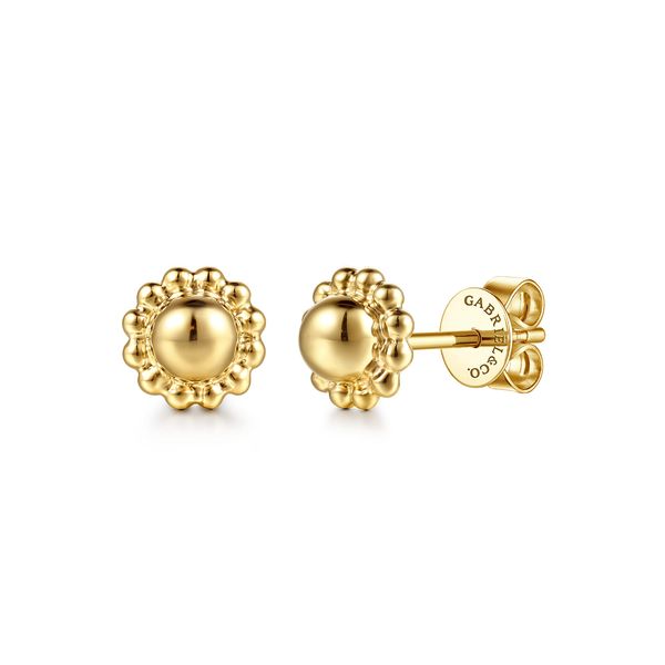 Gabriel & Co. 14K Yellow Gold Bujukan Stud Earrings Bradley's Jewelers Jacksonville, NC