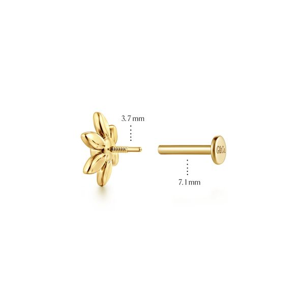 Gabriel & Co. 14K Yellow Gold White Sapphire Flatback Stud Image 5 Bradley's Jewelers Jacksonville, NC