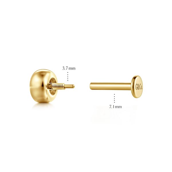 Gabriel & Co. 14K Yellow Gold White Sapphire Flatback Stud Earring Image 4 Bradley's Jewelers Jacksonville, NC