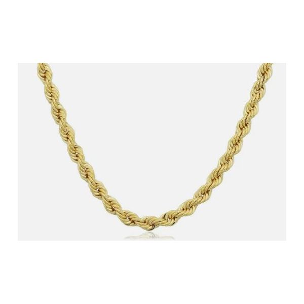 14K Yellow Gold Rope Chain 18 Inch Necklace Bradley's Jewelers Jacksonville, NC