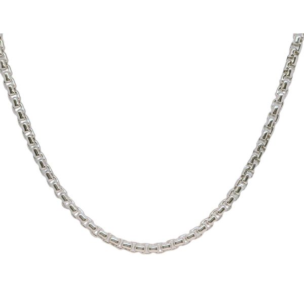 14K White Gold Round Box Chain 2.5mm Necklace Bradley's Jewelers Jacksonville, NC