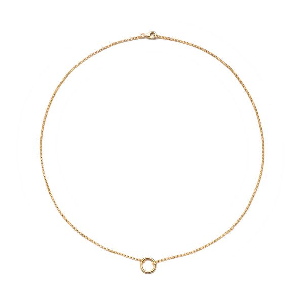 Mondrian 14K Yellow Gold 1.5mm Rolo Chain Necklace with Openable Clasp 18