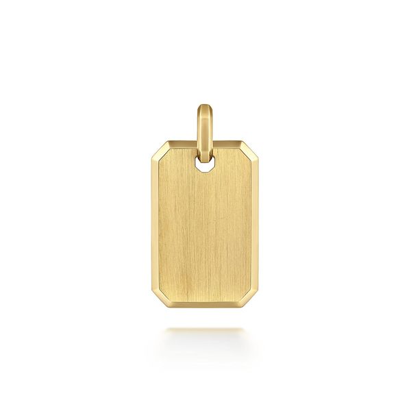 Gabriel & Co 14K Yellow Gold Dog Tag Pendant Bradley's Jewelers Jacksonville, NC