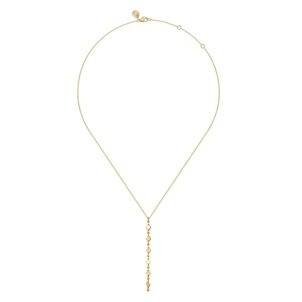 Gabriel & Co 14K Yellow Gold Vertical Bar Necklace – Contemporary Collection Image 2 Bradley's Jewelers Jacksonville, NC