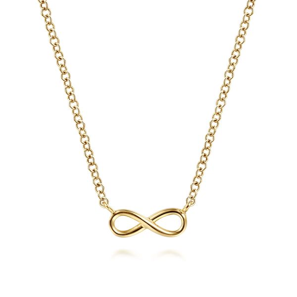 Gabriel & Co 14K Yellow Gold Infinity Pendant – Contemporary Collection Bradley's Jewelers Jacksonville, NC