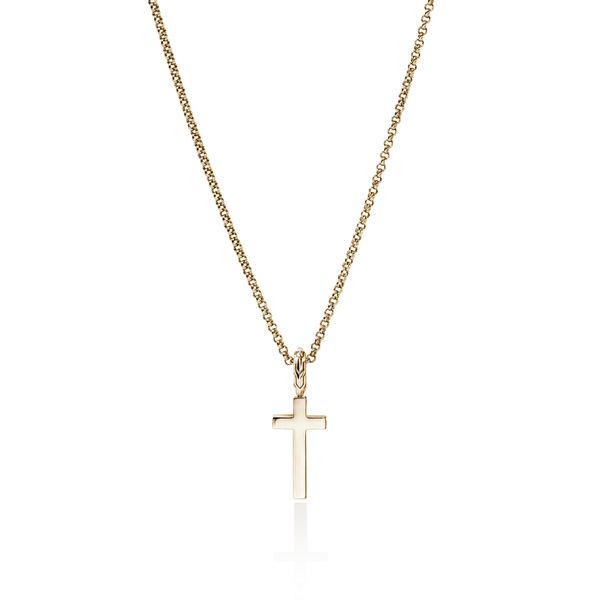 John Hardy Essentials 14K Yellow Gold Diamond Pave Cross Necklace .08CTW Image 2 Bradley's Jewelers Jacksonville, NC