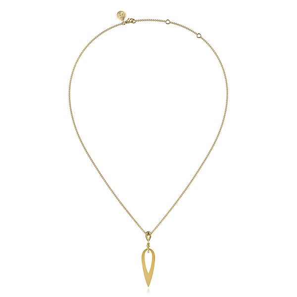 Gabriel & Co 14K Yellow Gold Bujukan Pendant Drop Necklace – Contemporary Collection Image 2 Bradley's Jewelers Jacksonville, NC